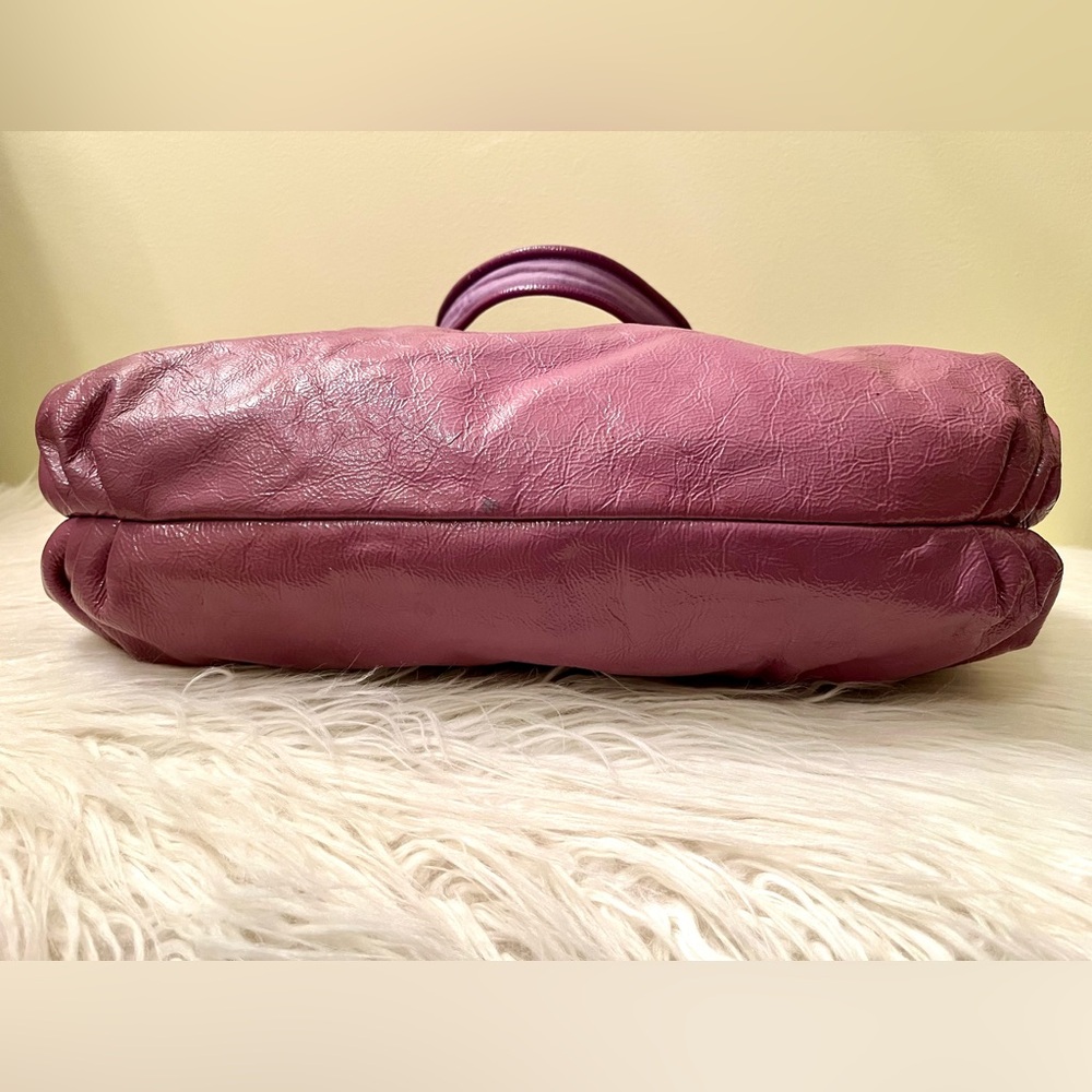 Coach Poppy Raspberry Purple Patent Leather Zipper Tote - Picture 6 of 9